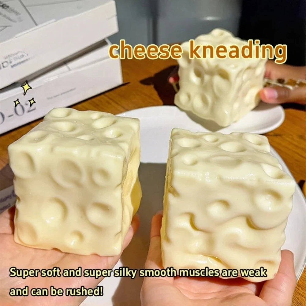 Cheese Cube Stress Ball – Fun Sensory Fidget Toy for Stress Relief