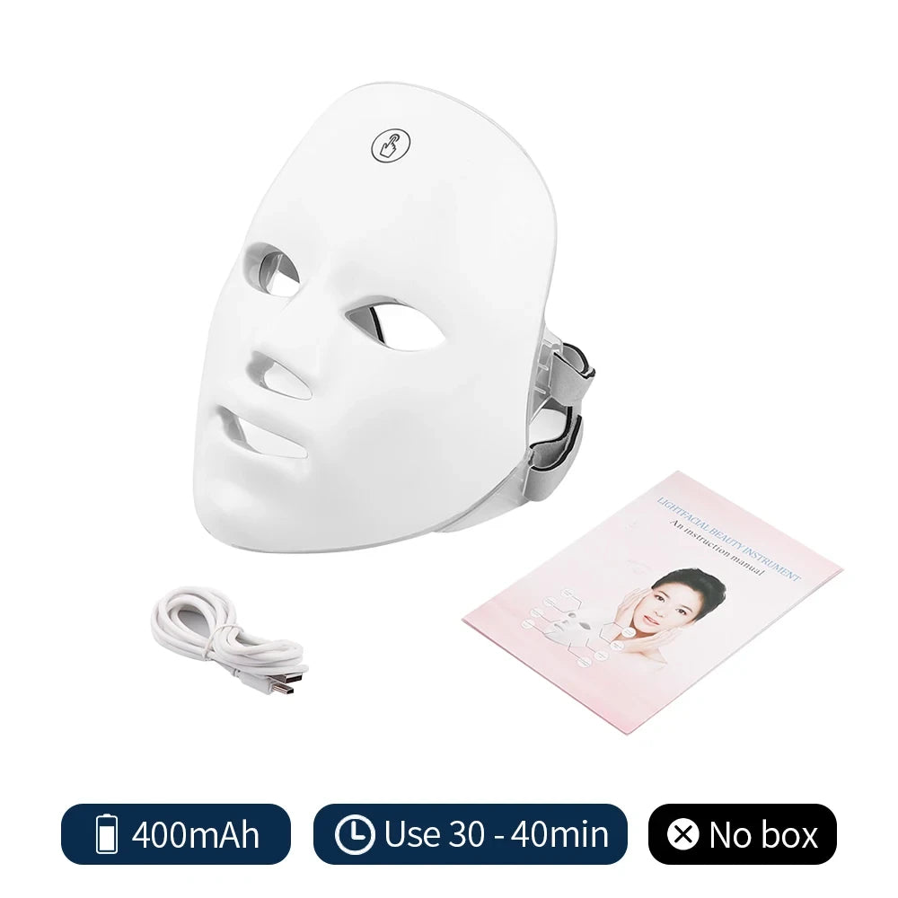 Rechargeable LED Photon Facial Mask – At-Home Light Therapy for Glowing Skin