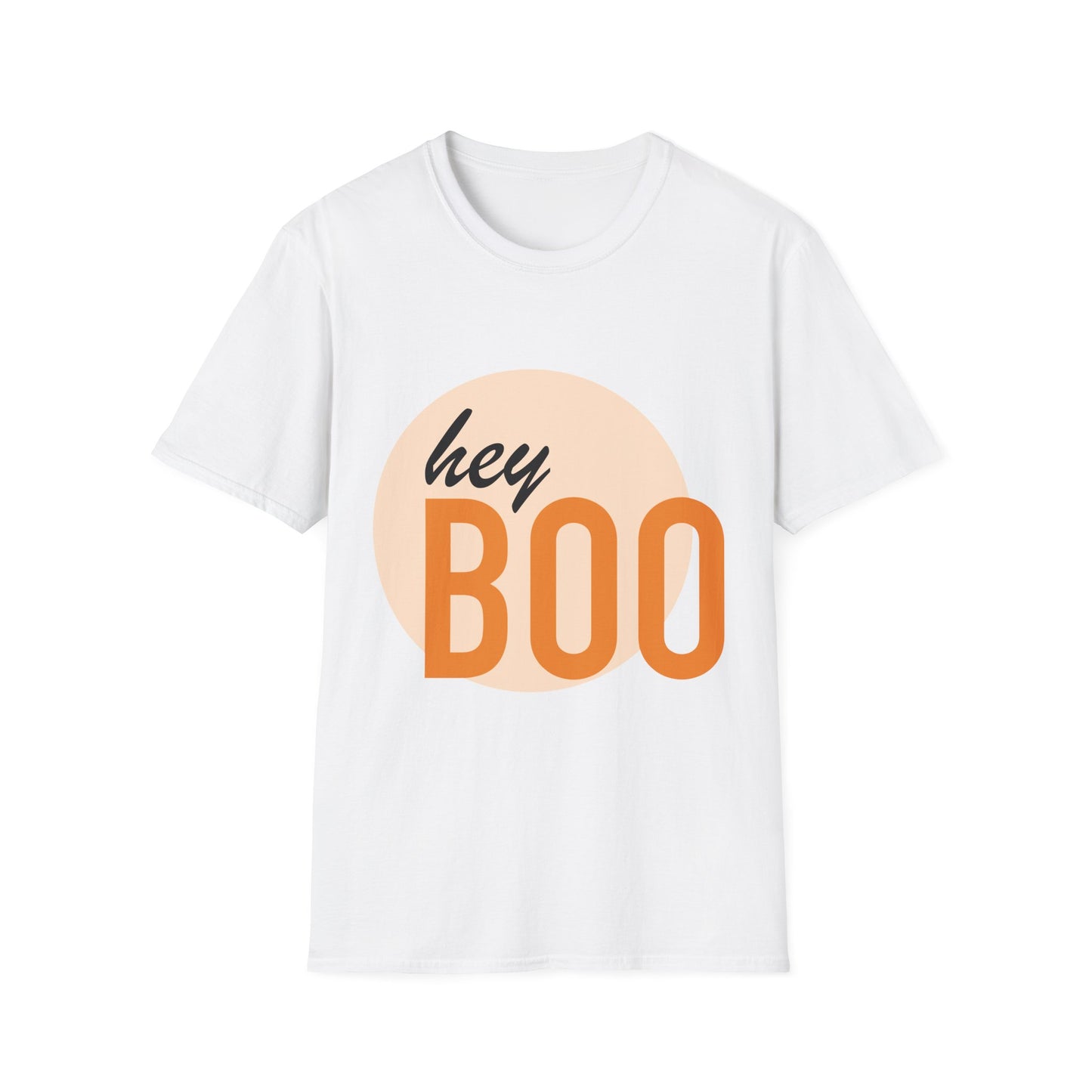 Hey Boo T-Shirt — Retro Peach Graphic Tee