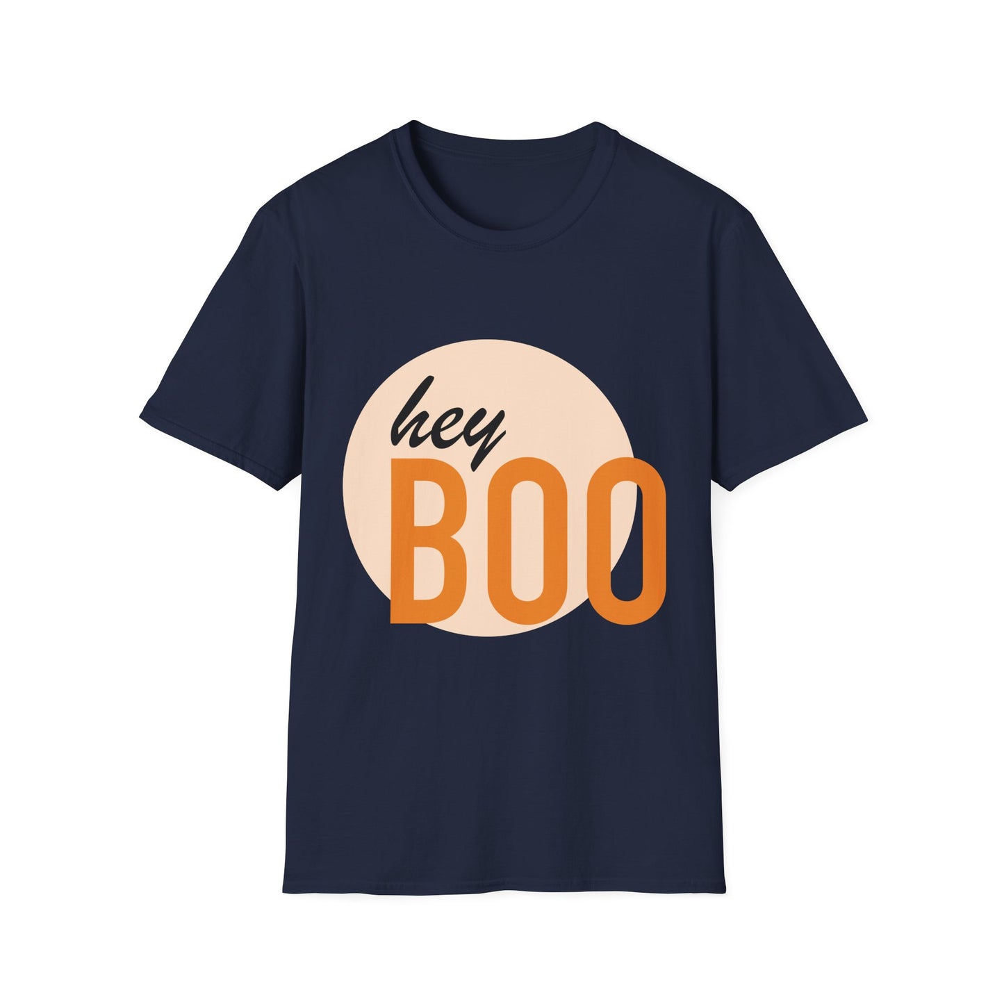 Hey Boo T-Shirt — Retro Peach Graphic Tee