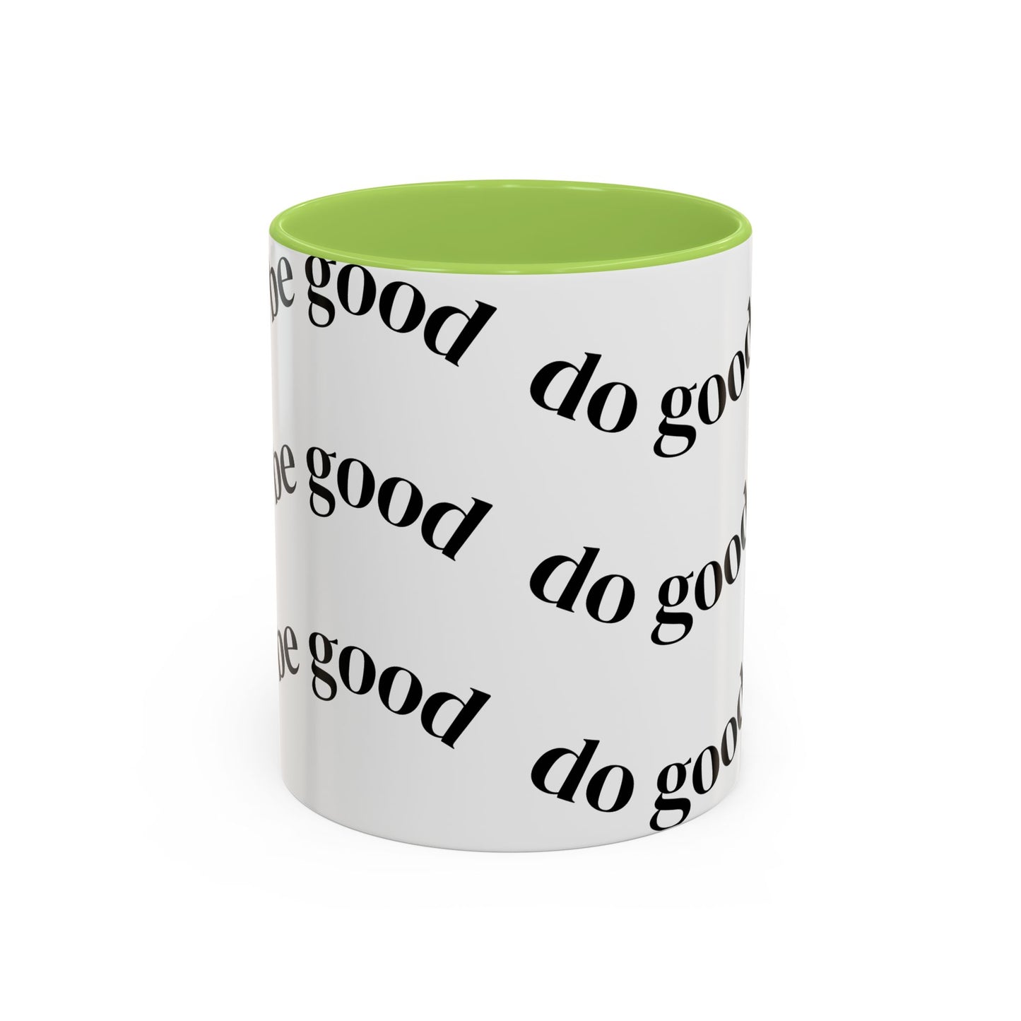 Do Good Pattern Accent Coffee Mug – Inspirational Black & White Ceramic Mug (11/15 oz)
