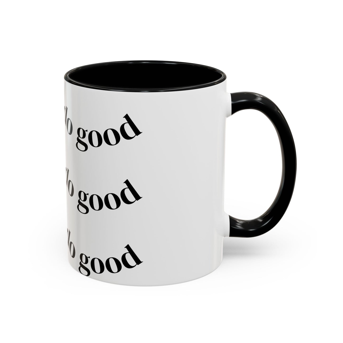 Do Good Pattern Accent Coffee Mug – Inspirational Black & White Ceramic Mug (11/15 oz)