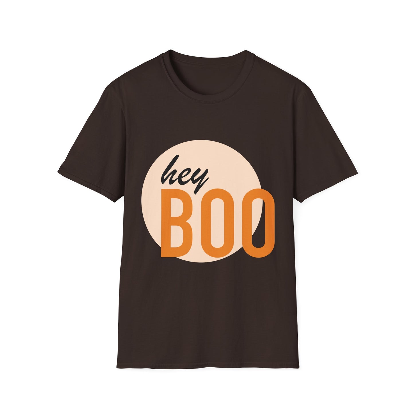 Hey Boo T-Shirt — Retro Peach Graphic Tee