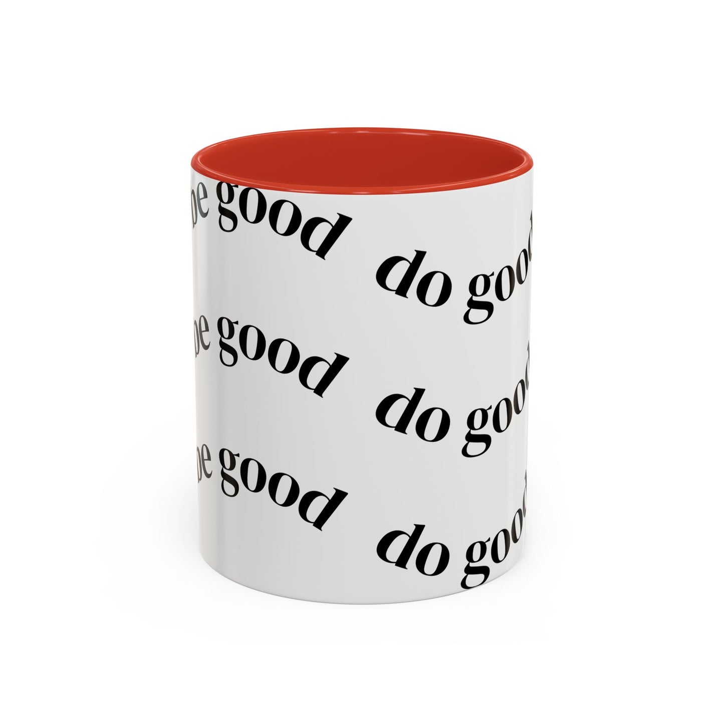 Do Good Pattern Accent Coffee Mug – Inspirational Black & White Ceramic Mug (11/15 oz)