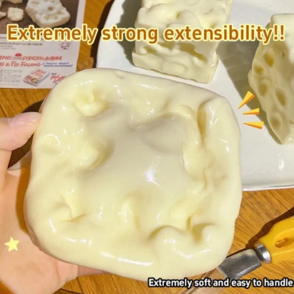 Cheese Cube Stress Ball – Fun Sensory Fidget Toy for Stress Relief