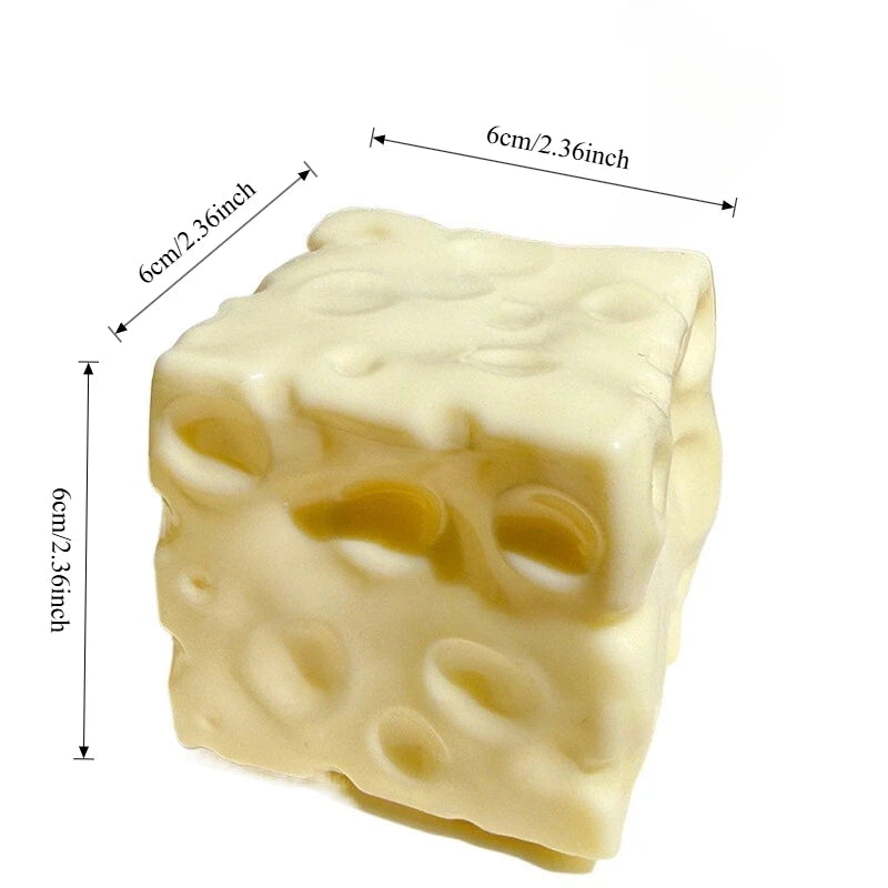 Cheese Cube Stress Ball – Fun Sensory Fidget Toy for Stress Relief