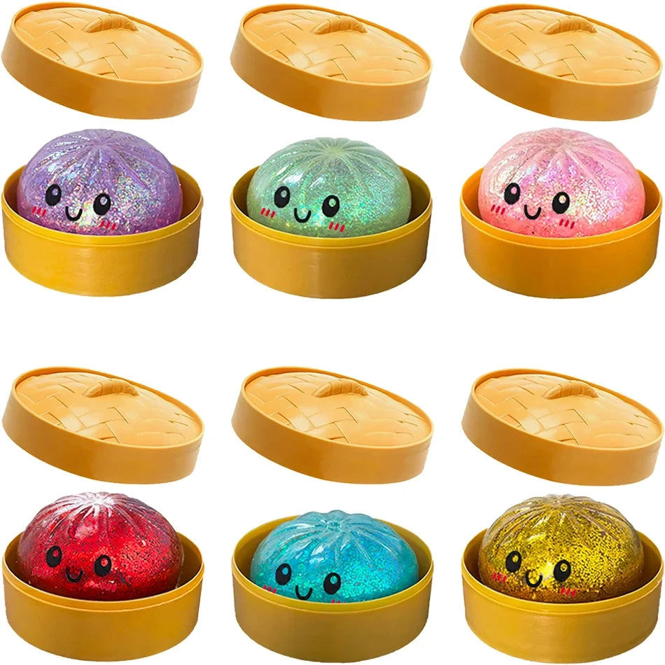 Glitter Dumpling Squishy Toy – Satisfying Sensory Fidget for Stress Relief