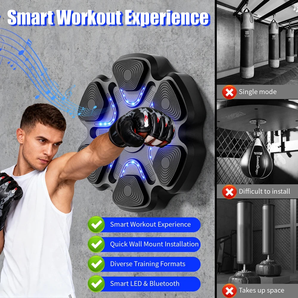 Music Boxing Machine – Bluetooth Smart Punching Pad for Home Fitness & Family Fun