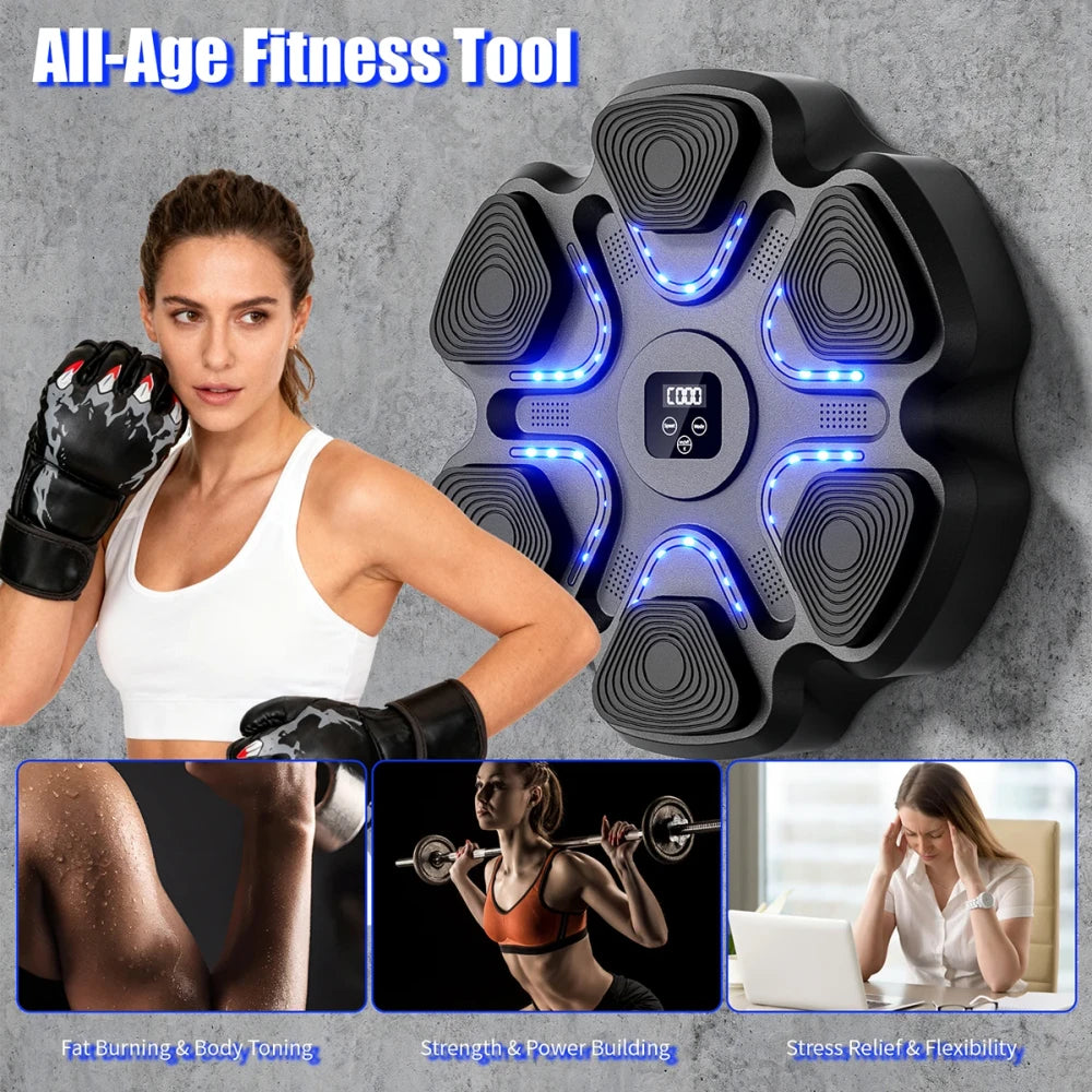 Music Boxing Machine – Bluetooth Smart Punching Pad for Home Fitness & Family Fun