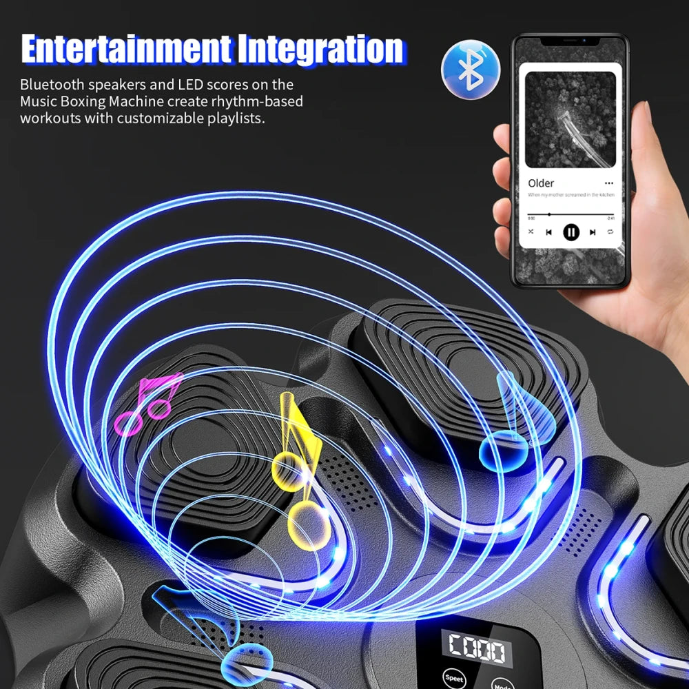 Music Boxing Machine – Bluetooth Smart Punching Pad for Home Fitness & Family Fun
