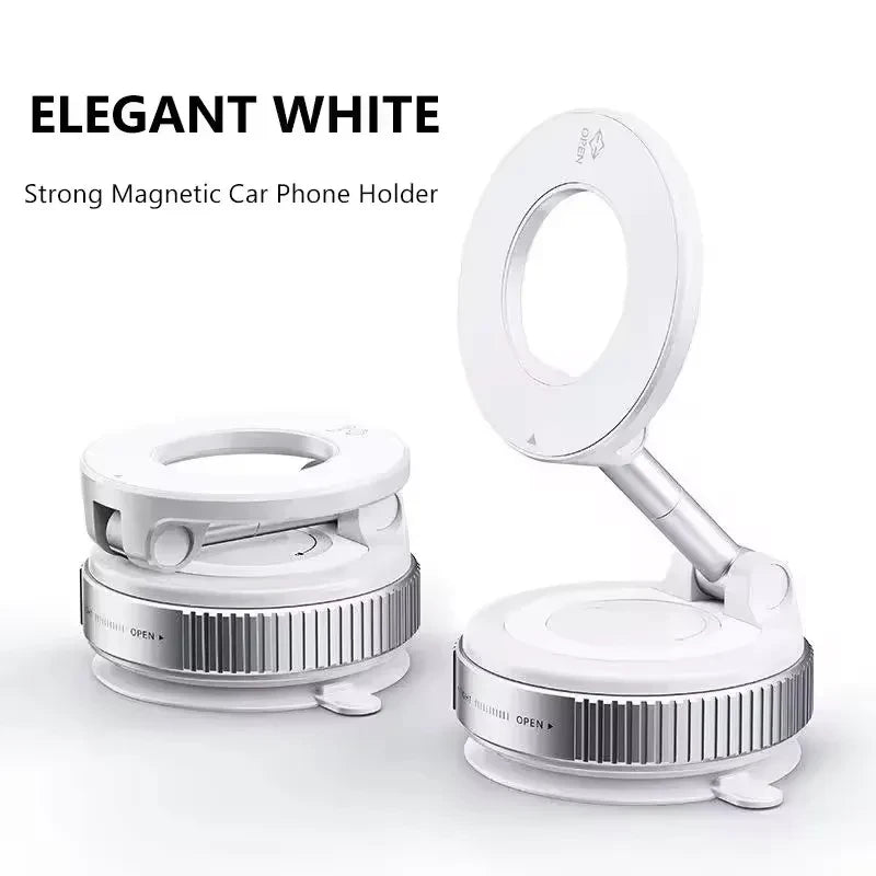 Magnetic Vacuum Car Phone Mount – Hands-Free Phone Holder for Car, Kitchen & Desk