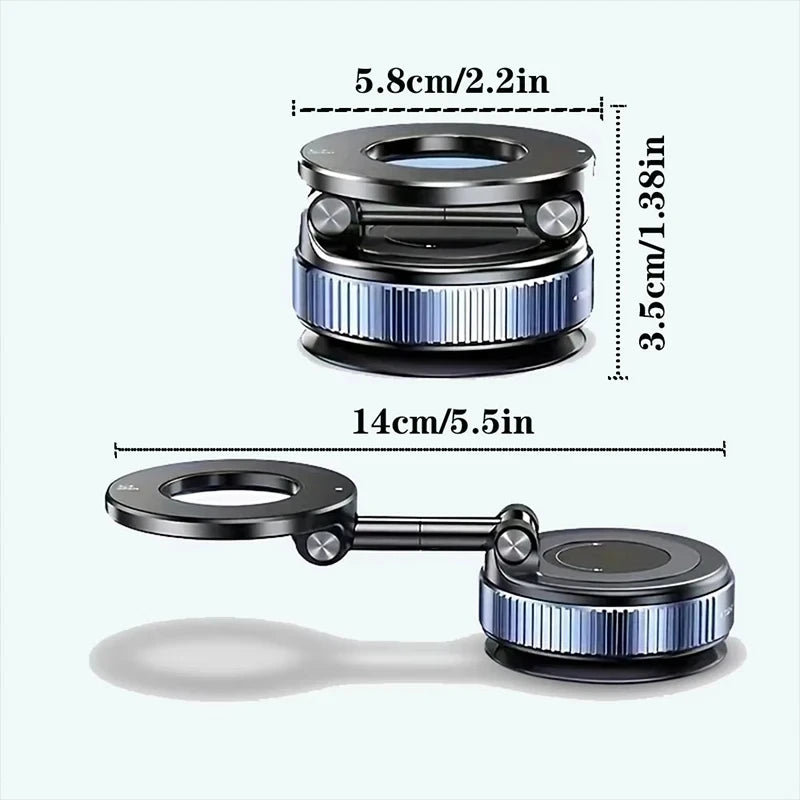 Magnetic Vacuum Car Phone Mount – Hands-Free Phone Holder for Car, Kitchen & Desk