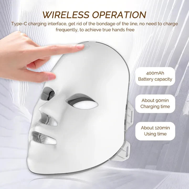 Rechargeable LED Photon Facial Mask – At-Home Light Therapy for Glowing Skin