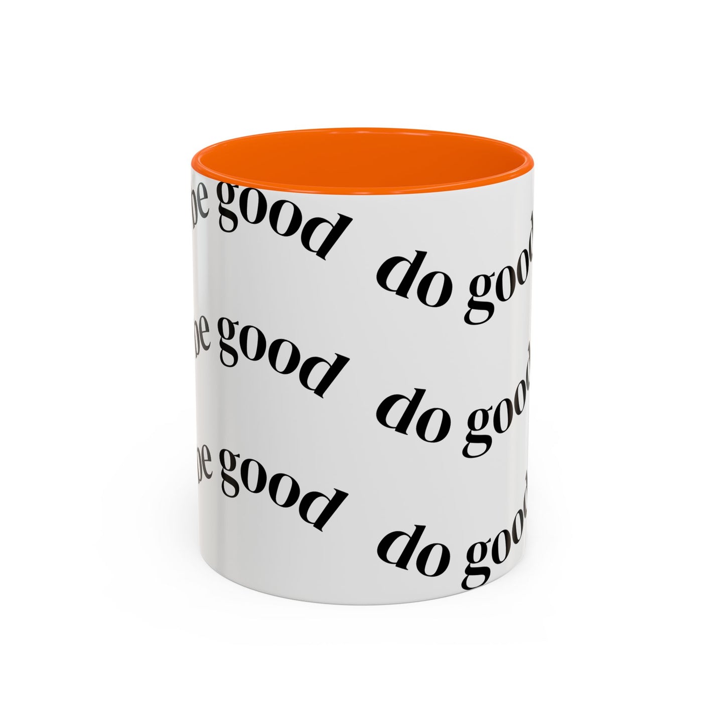 Do Good Pattern Accent Coffee Mug – Inspirational Black & White Ceramic Mug (11/15 oz)