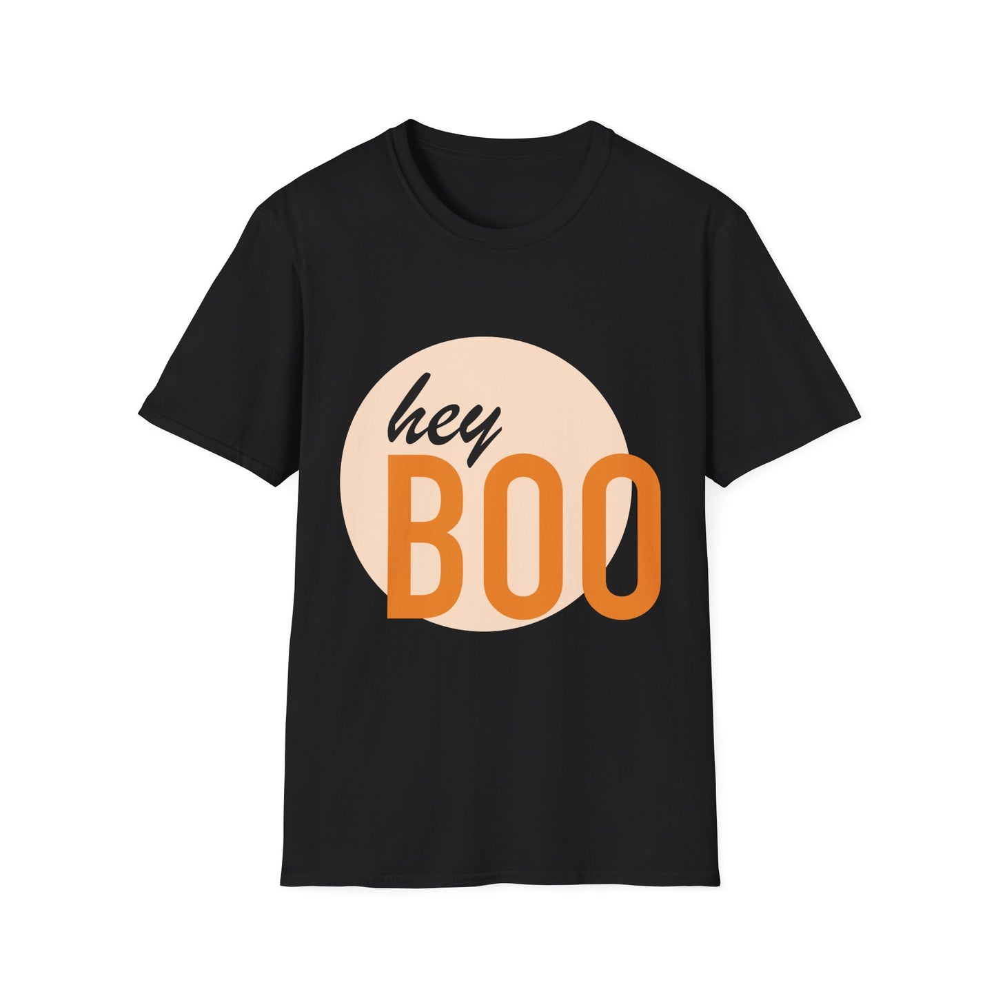 Hey Boo T-Shirt — Retro Peach Graphic Tee