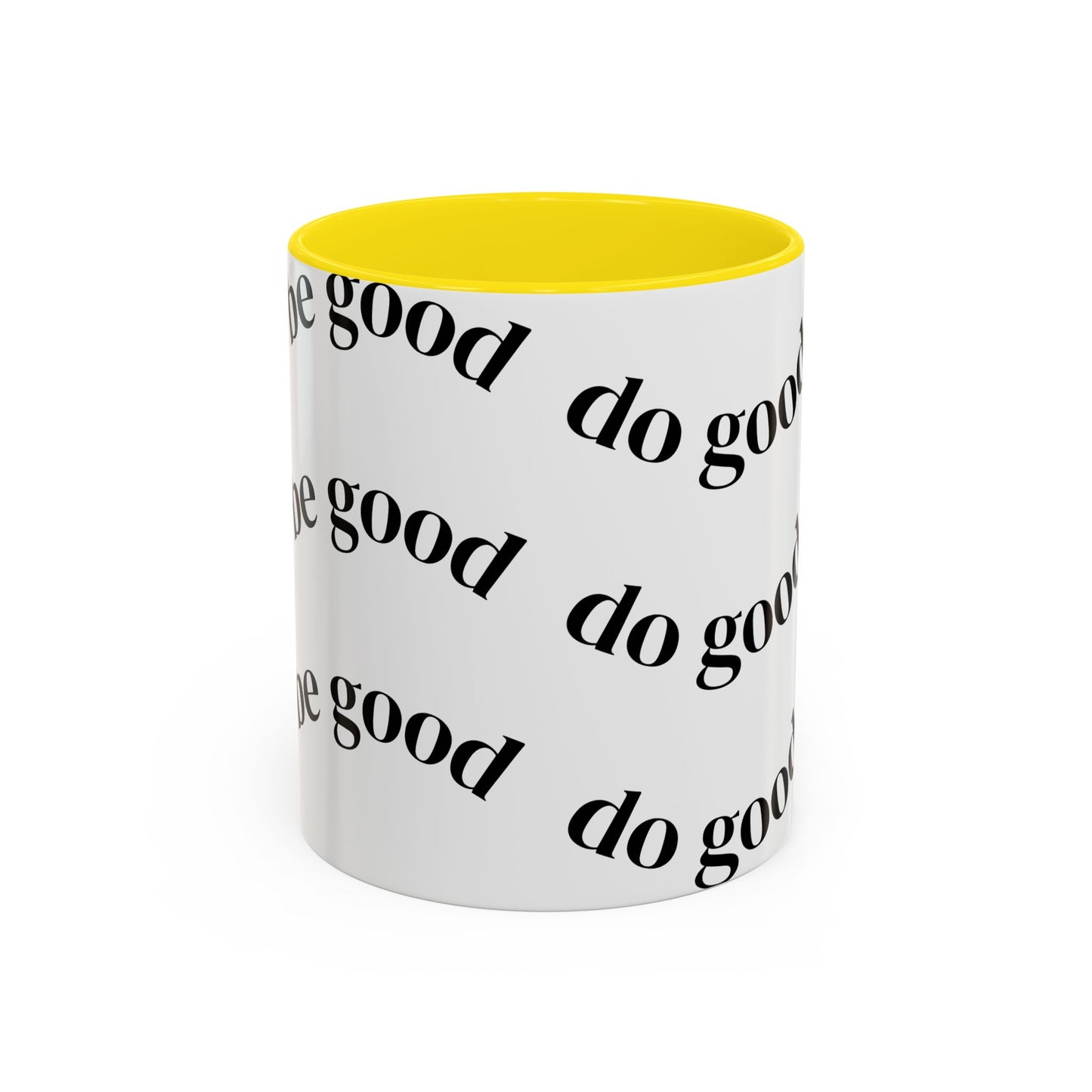 Do Good Pattern Accent Coffee Mug – Inspirational Black & White Ceramic Mug (11/15 oz)