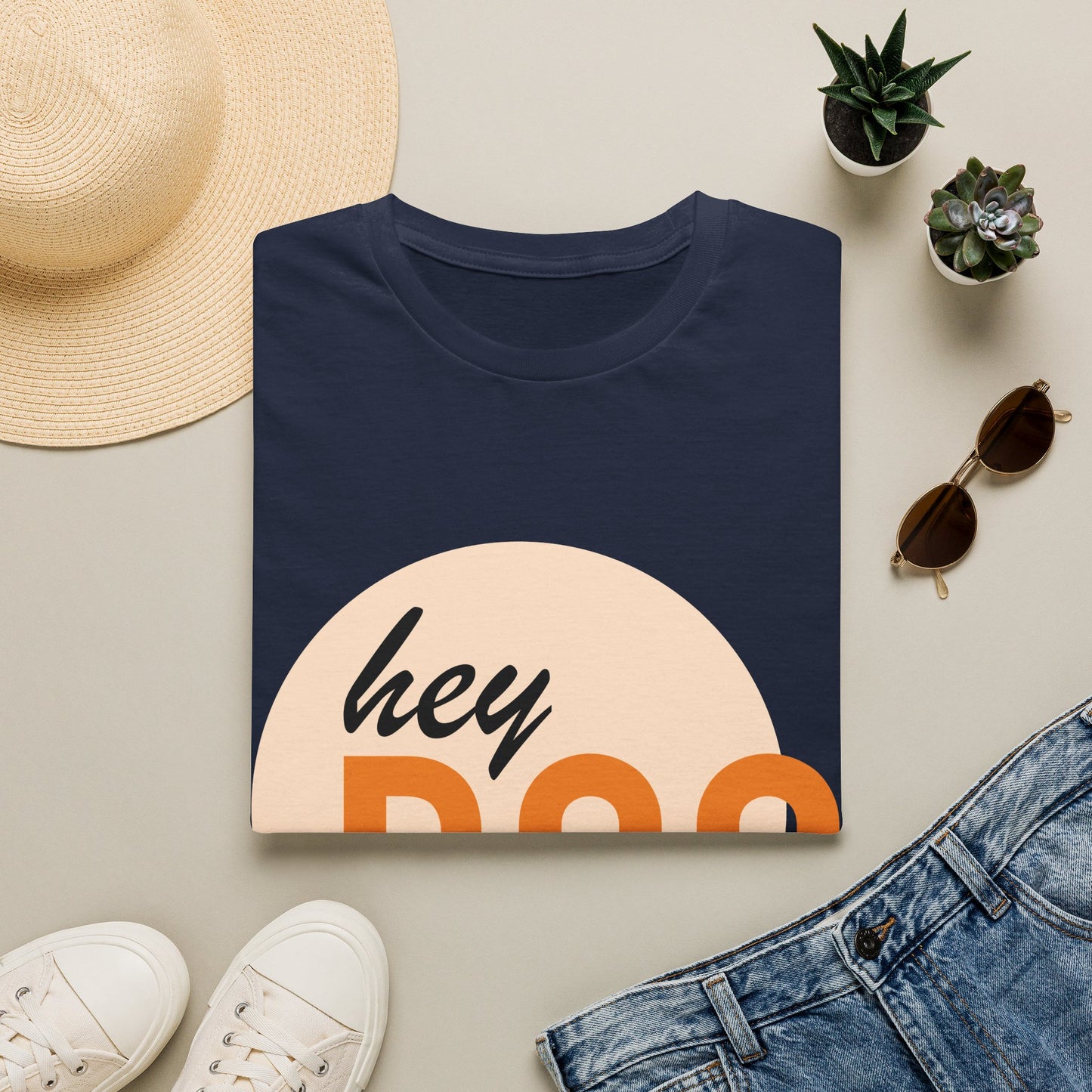 Hey Boo T-Shirt — Retro Peach Graphic Tee