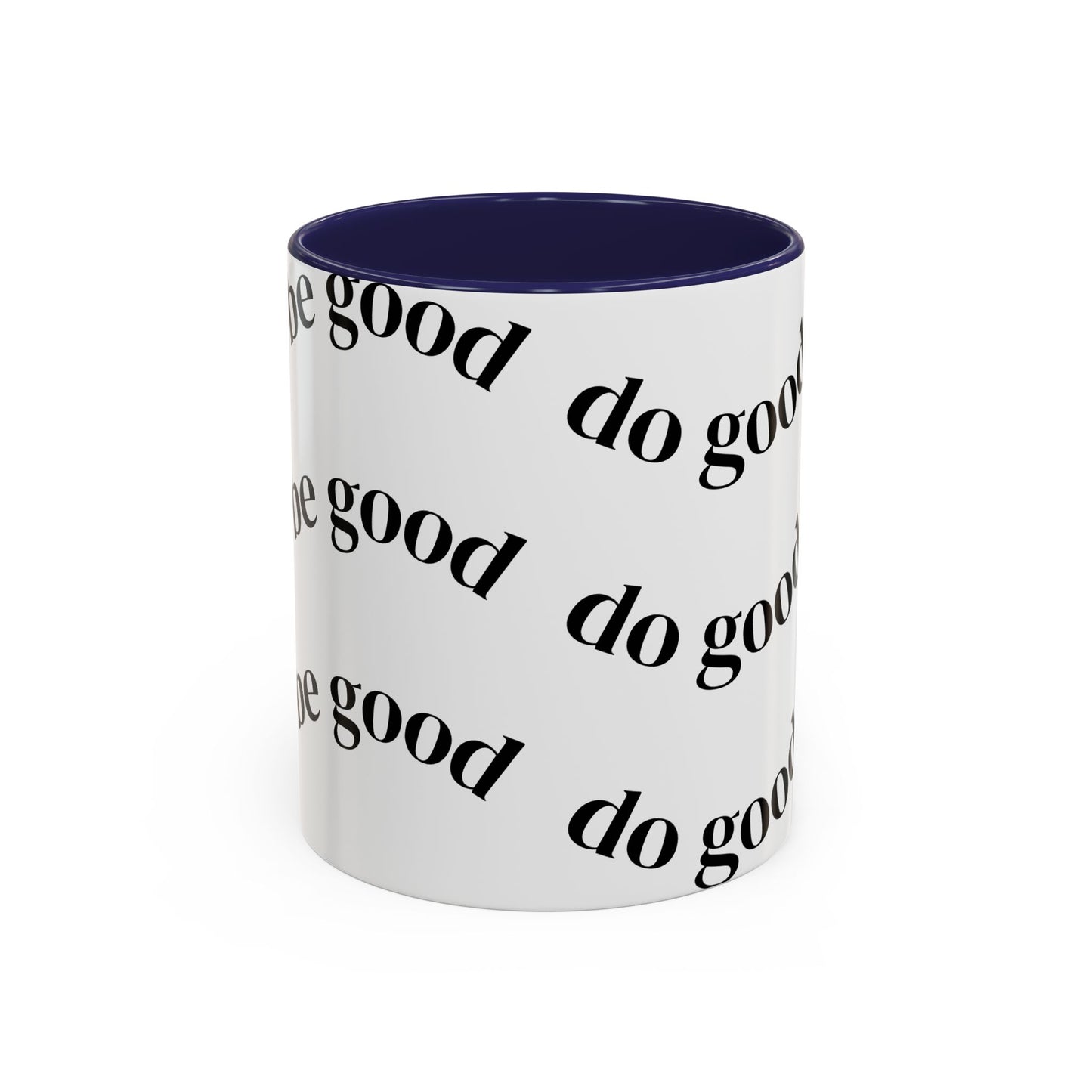 Do Good Pattern Accent Coffee Mug – Inspirational Black & White Ceramic Mug (11/15 oz)