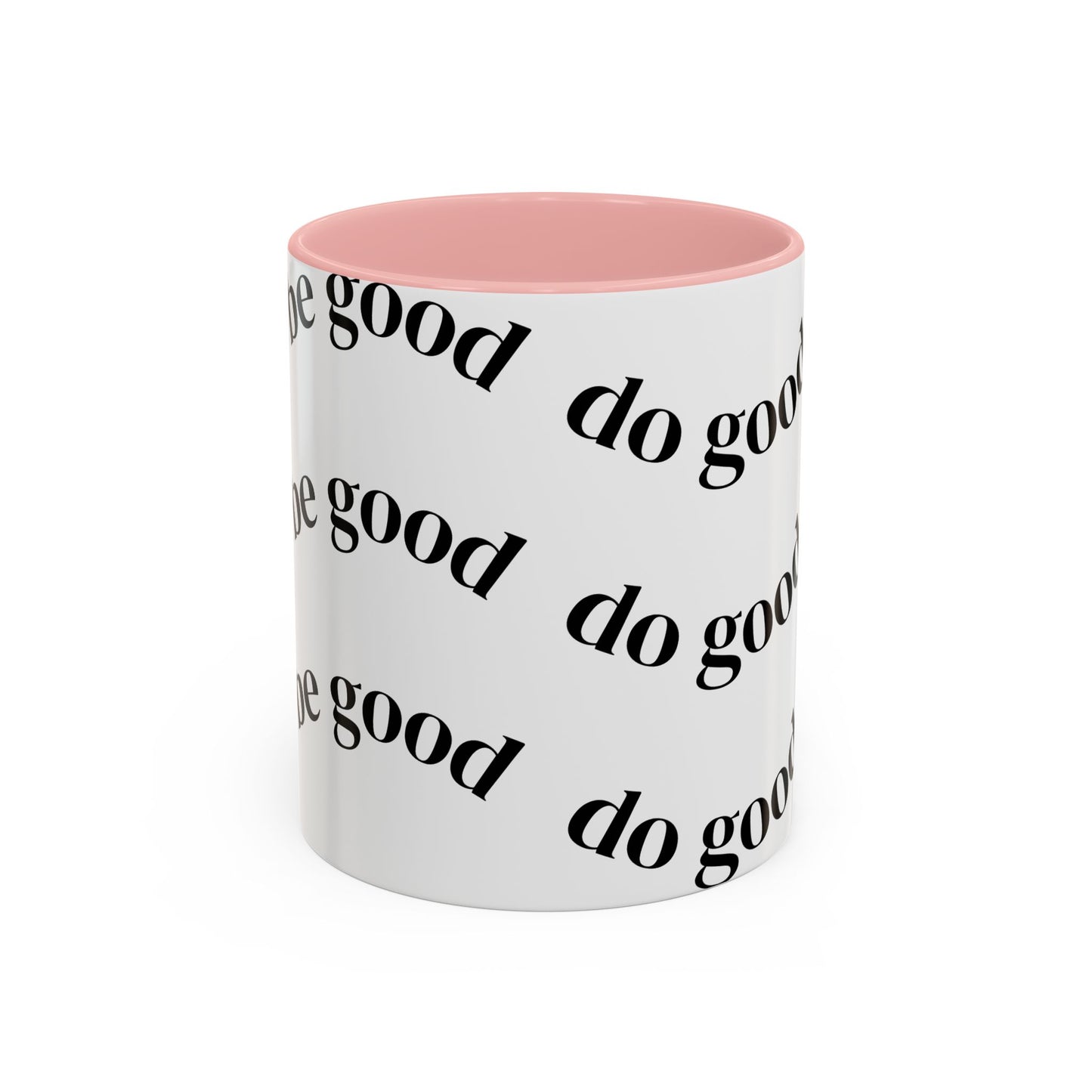 Do Good Pattern Accent Coffee Mug – Inspirational Black & White Ceramic Mug (11/15 oz)