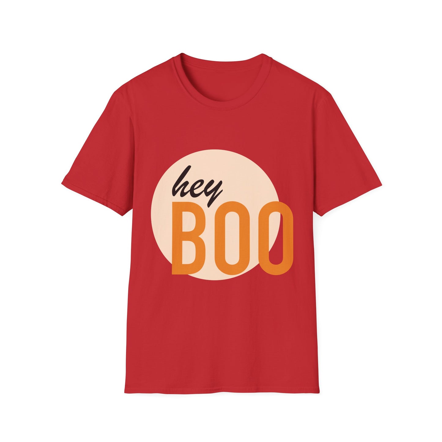 Hey Boo T-Shirt — Retro Peach Graphic Tee