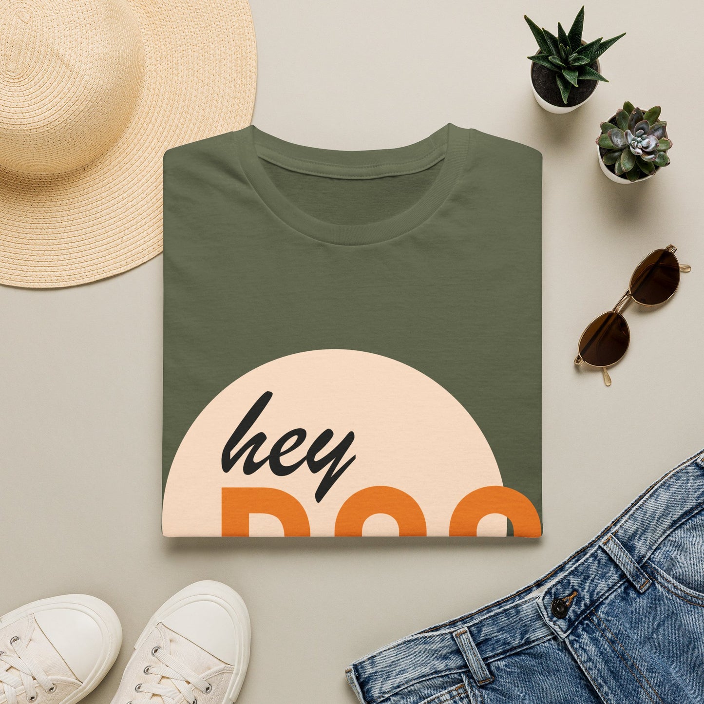 Hey Boo T-Shirt — Retro Peach Graphic Tee
