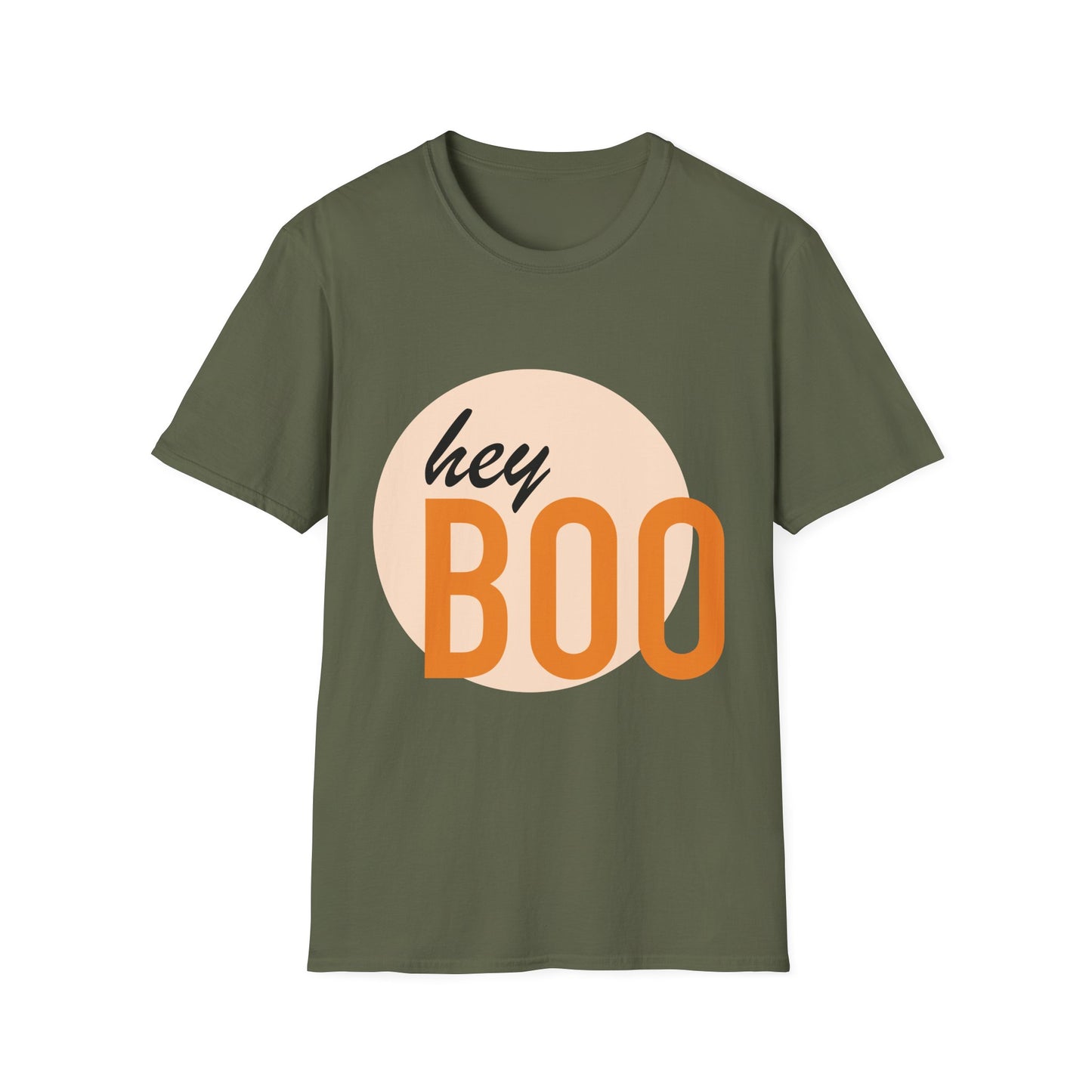 Hey Boo T-Shirt — Retro Peach Graphic Tee
