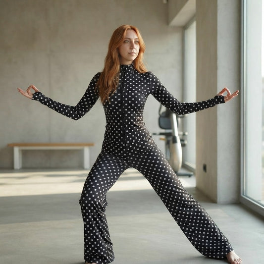 Polka Dot Activewear Set – High Waist Quick-Dry Workout Set for Women