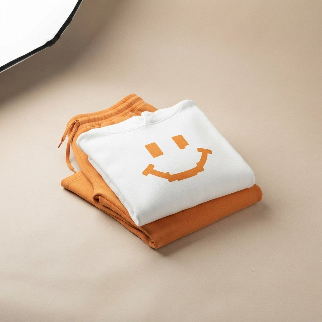 Smile Print Tracksuit Set – Cozy Loungewear & Streetwear for Women