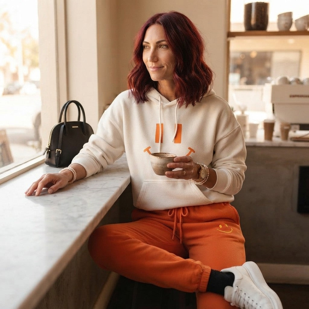 Smile Print Tracksuit Set – Cozy Loungewear & Streetwear for Women