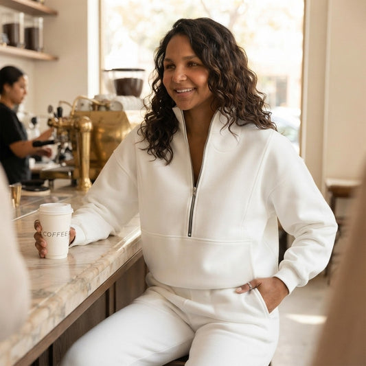 Women's Half Zip Fleece Tracksuit Set
